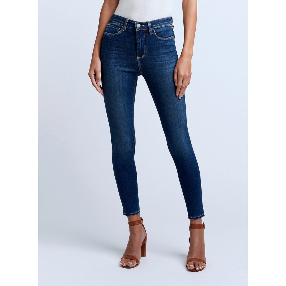 L'AGENCE Margot High Rise Skinny Cropped Ankle‎ Jeans Dark Wash Blue Size 32